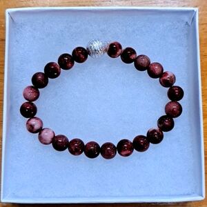Burgundy & Red Jade Stone Bracelet